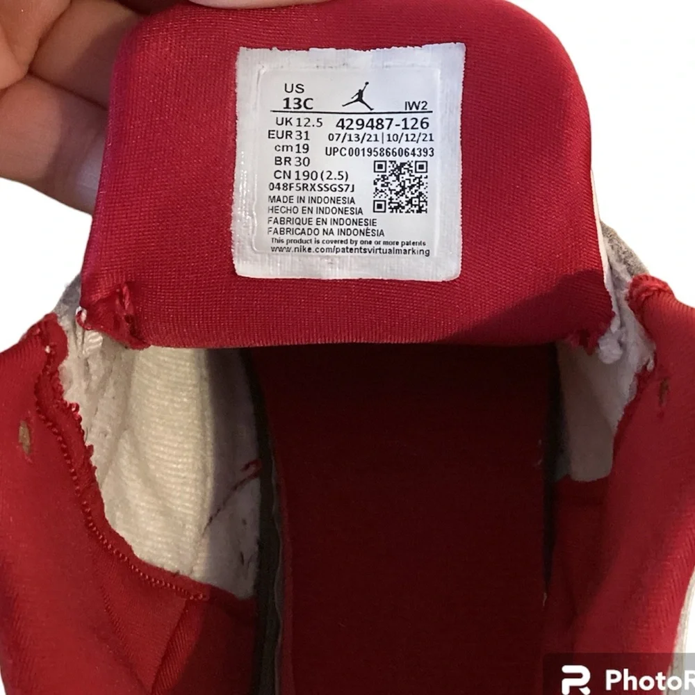 Nike‎ Air Jordan 3 Retro Cardinal Red Sz 13c(childrens)